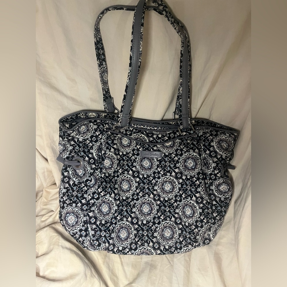 Vera Bradley glenna satchel shoulder charcoal medallion blue gray bag